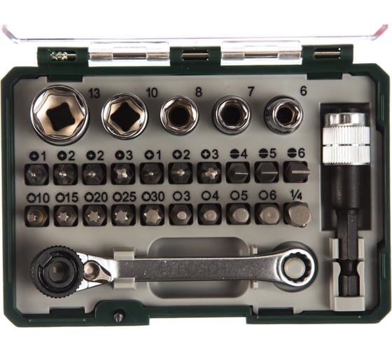 Изображение товара Набор бит с ключом-трещоткой (27 предметов) Bosch 2607017160