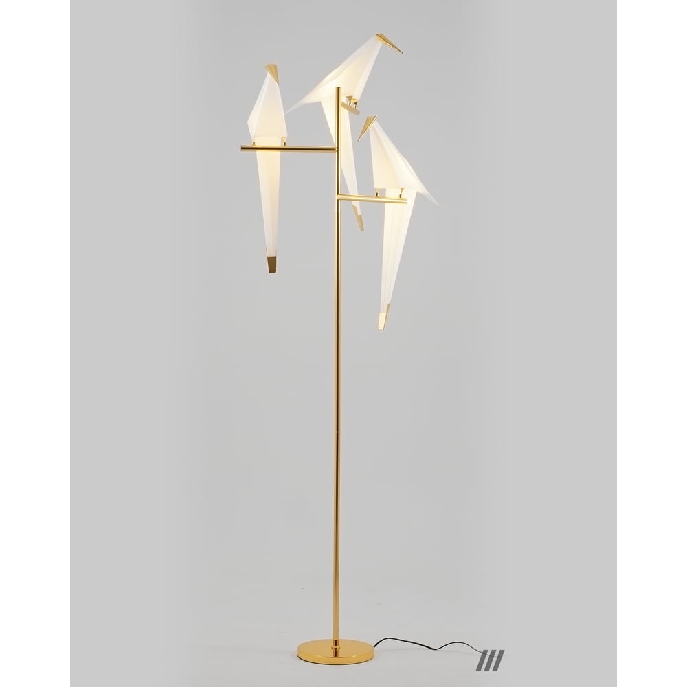 Напольный светодиодный светильник торшер Moderli декоративная планка завиток длина 350 см ширина 7 см золото белый