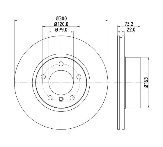 Изображение товара Диск тормозной для автомобилей BMW 1 / 3 передний d=300 TRIALLI DF 261007