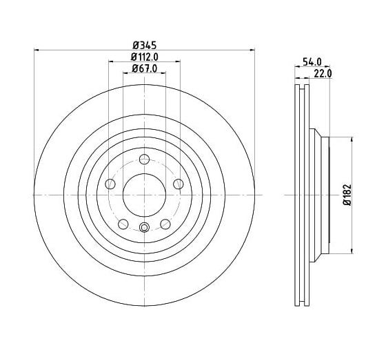 Изображение товара Диск тормозной для автомобилей Mercedes GL / GLE / GLS / ML задний d=345 TRIALLI DF 155110