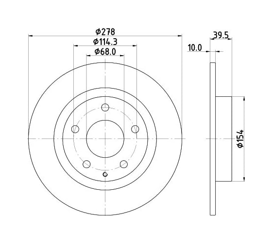 Изображение товара Диск тормозной для автомобилей Mazda 6 задний d=278 TRIALLI DF 250116