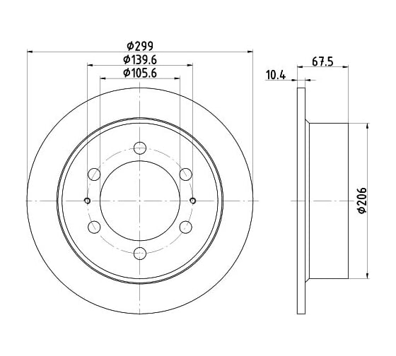 Изображение товара Диск тормозной для автомобилей SsangYong Korando / Musso / Rexton задний d=299 TRIALLI DF 170105