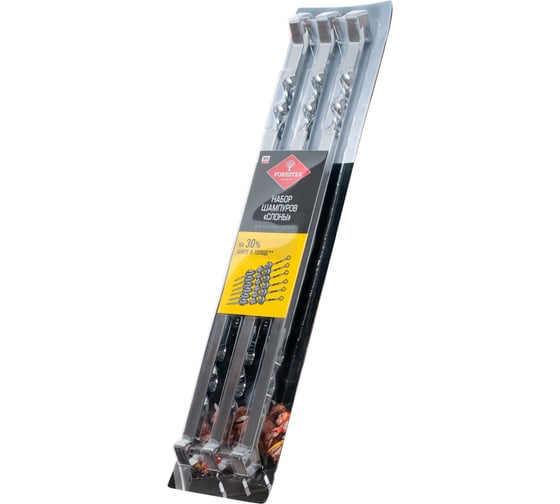 Изображение товара Набор шампуров Forester Слоны, для крупных кусков, 6 шт. RZ-600ELB