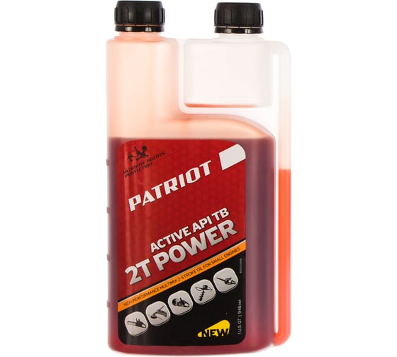 Изображение товара Масло минеральное POWER ACTIVE 2T дозаторное (0.946 л) для 2-х тактных двигателей PATRIOT 850030568