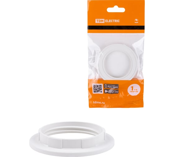 Изображение товара Кольцо для патрона TDM ELECTRIC Е27 (термостойкий пластик; белый) SQ0335-0162