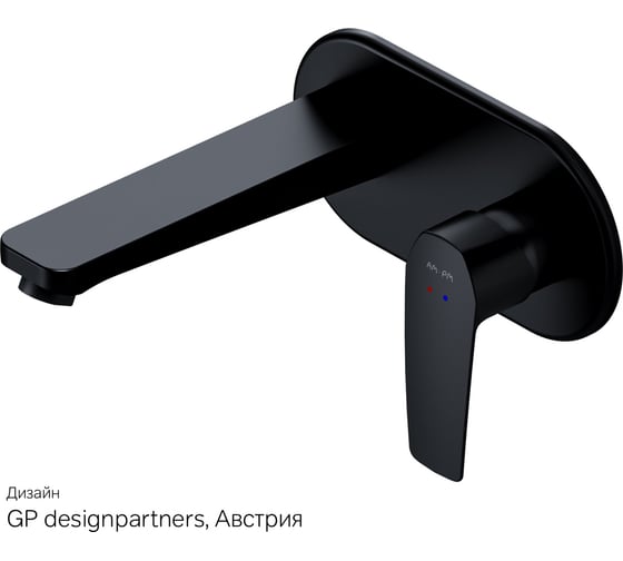Изображение товара Смеситель для умывальника AM.PM Gem монтируемый в стену, чёрный F90A72222
