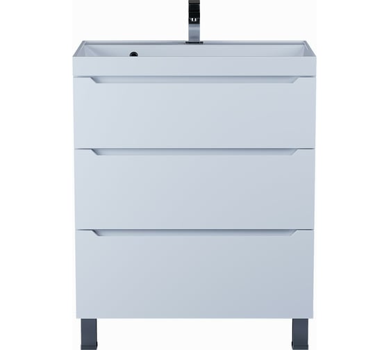 Изображение товара Тумба под раковину для ванной uperwood комнаты Tanos напольная 70 см, белая, 3 ящика 291020330