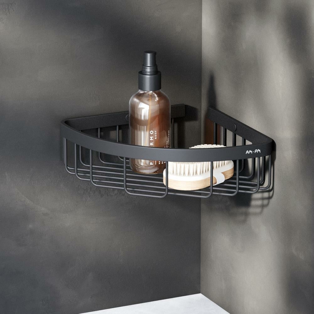Изображение товара Угловая корзина для душа AM.PM Sense L из нержавеющей стали черная