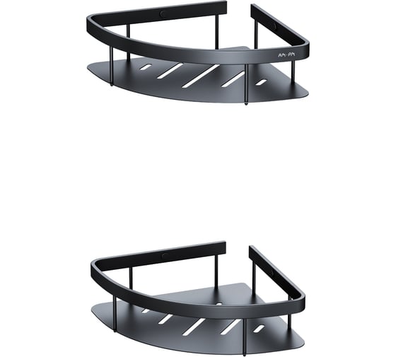 Изображение товара Полка для душа AM.PM Sense L угловая, двухъярусная, черный A7454222