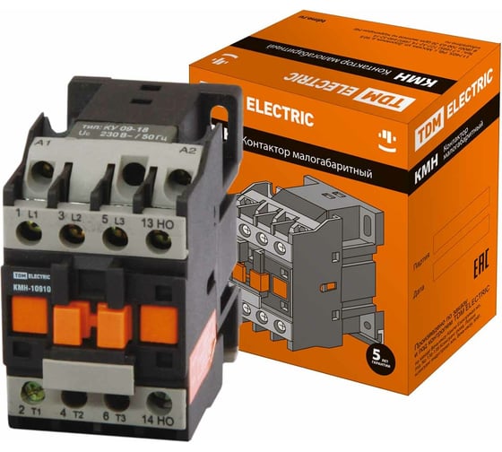 Изображение товара Контактор TDM ELECTRIC КМН-11210 (12А; 230В/АС3; 1НО) SQ0708-0006
