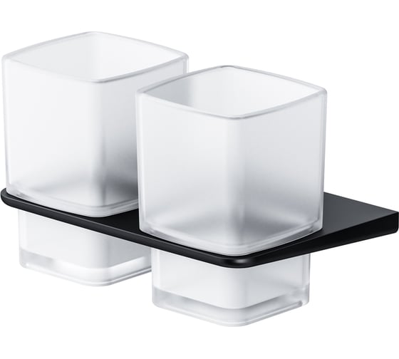 Изображение товара Двойной стеклянный стакан с настенным держателем AM.PM Inspire 2.0, черный A50A343422