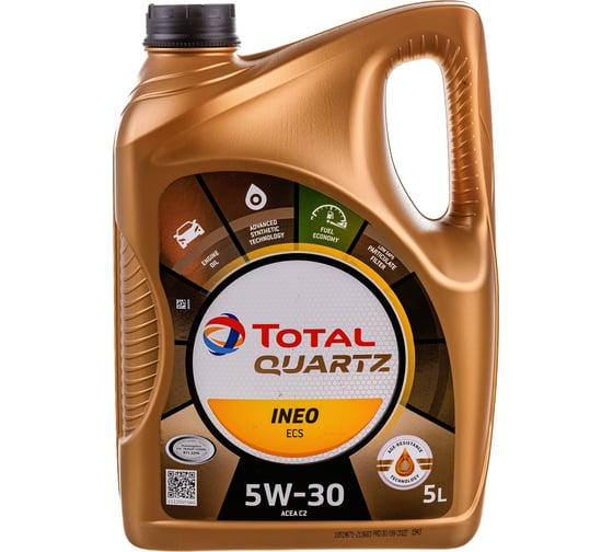 Изображение товара Масло для 4-х тактных двигателей TOTAL (11772) QUARTZ INEO ECS 5W30, 5 л 213683