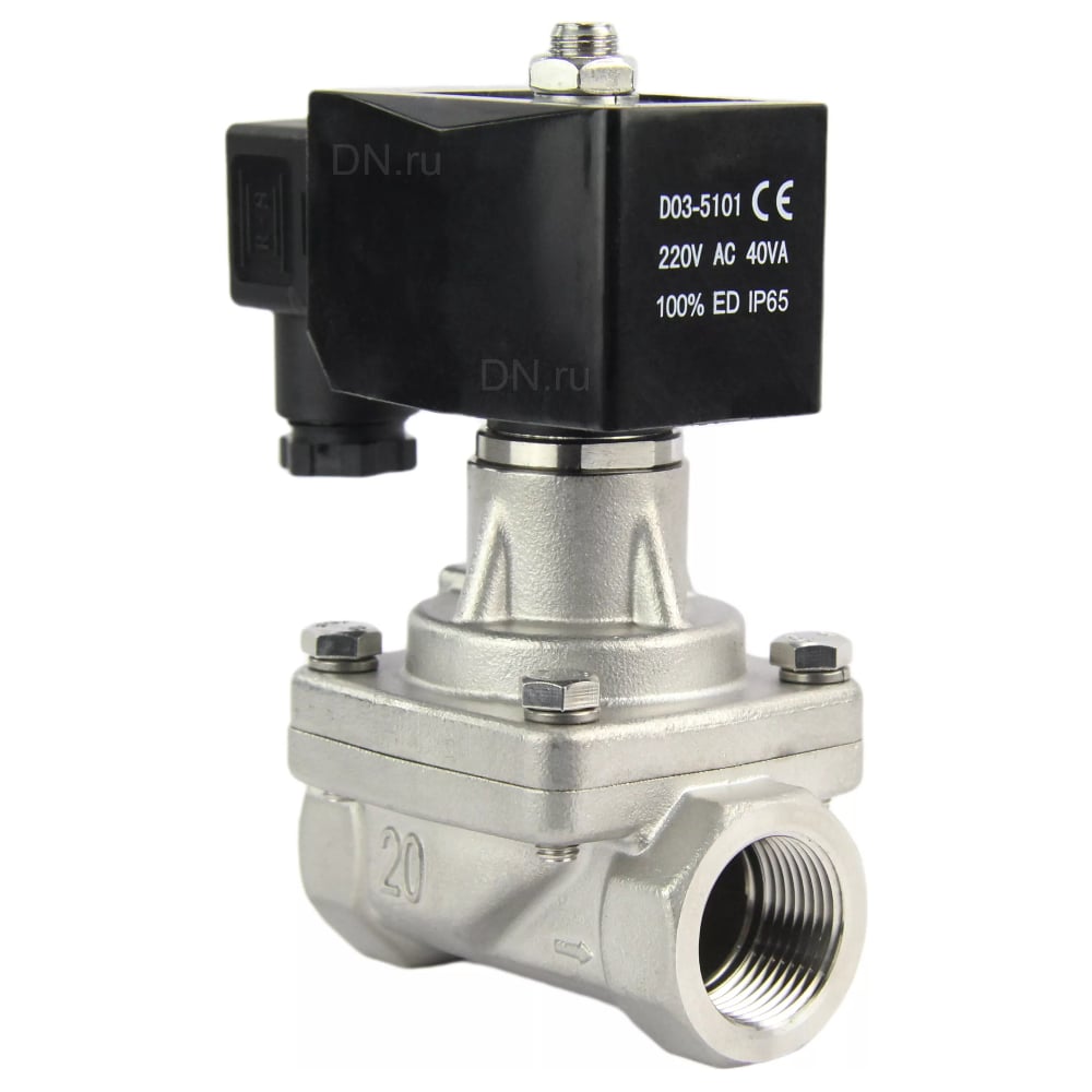 Изображение товара Электромагнитный клапан DN.ru VS2W-701P-Z-NC Ду15 Ру6 сталь 24В DC