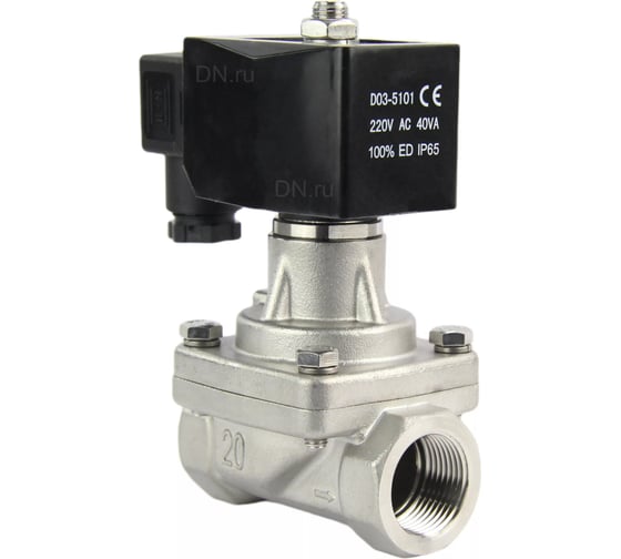 Изображение товара Электромагнитный клапан DN.ru VS2W-701P-Z-NC Ду20 Ру6 сталь 24В DC D130-01205