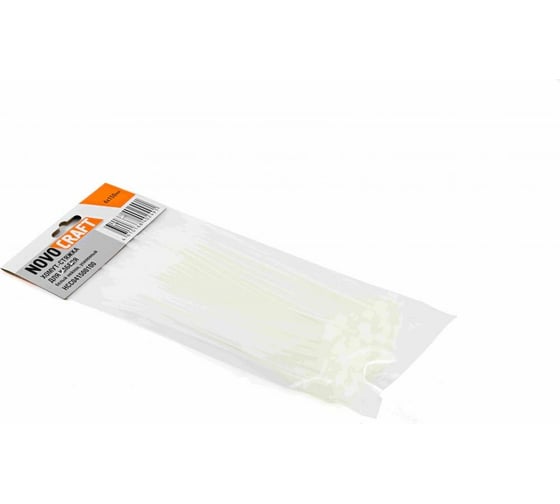 Изображение товара Нейлоновая хомут-стяжка NOVOCRAFT 4x150 мм, белая, уп. 100 шт. HCC041500100