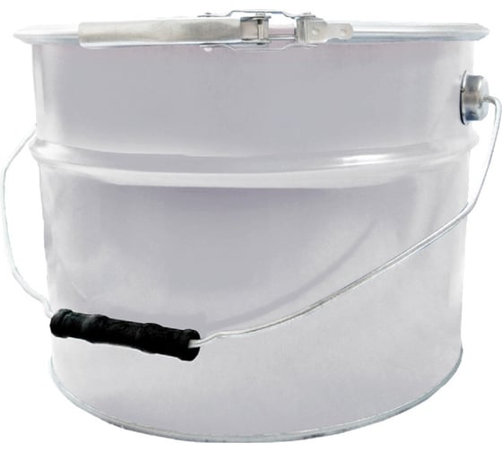 Изображение товара Ведро Тара.ру металл, 10 л, с крышкой, с обручем, белое 21235