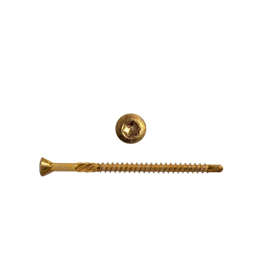 Изображение товара Саморезы со сверлом для паркета КРЕП-КОМП CFB 3,2х50 мм, 500 шт., желтый цинк спп3250