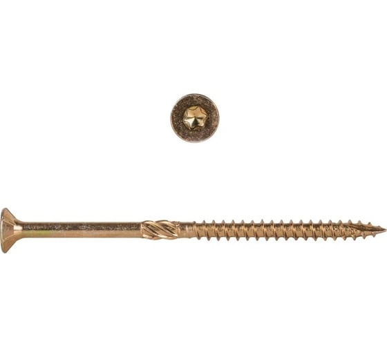 Изображение товара Саморезы по дереву КРЕП-КОМП потайные, Torx, 5,0х100 мм, 100 шт., желтые сдт5100