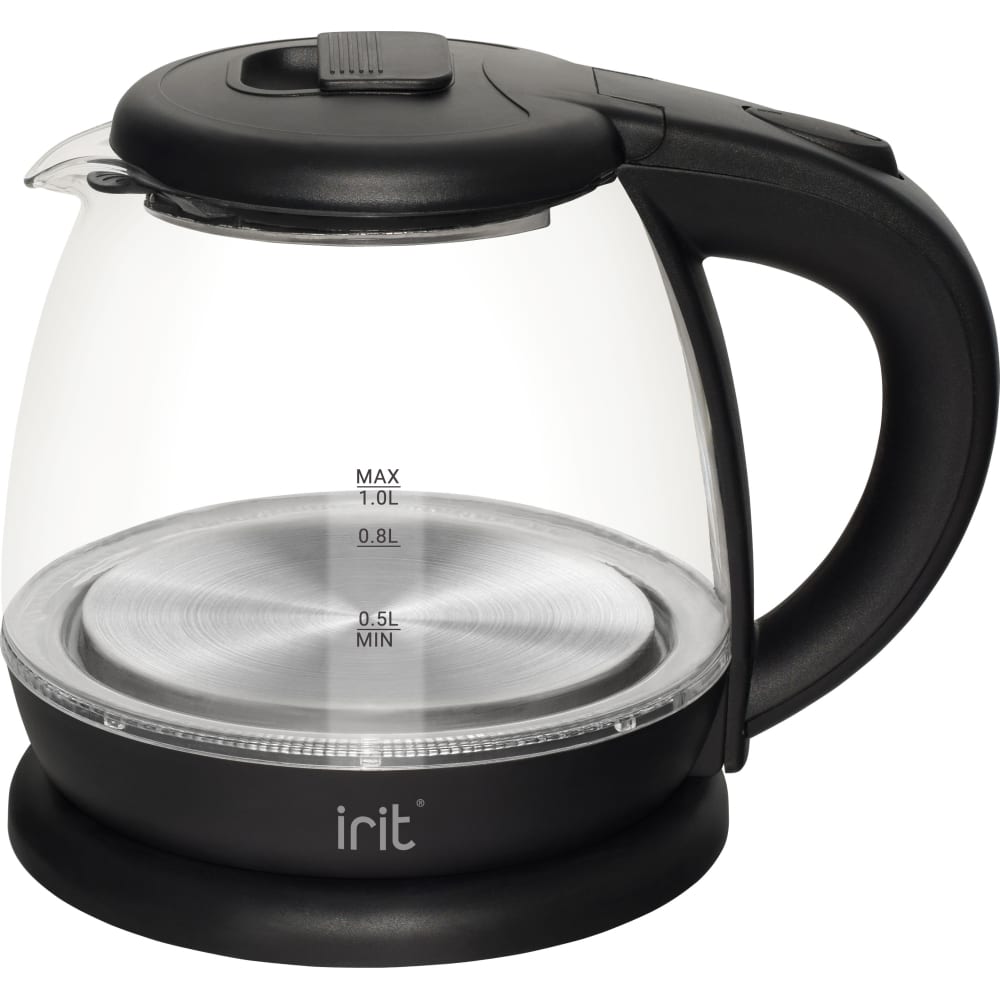 Стеклянный электрический чайник IRIT весы напольные электронные irit ir 7250 стекло до 150 кг прозрачные