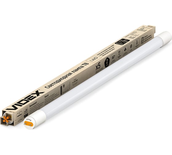 Изображение товара Светодиодная линейная матовая лампа Videx pro t8b 9 w 0.6m 6200k g13 VL-T8b-09066