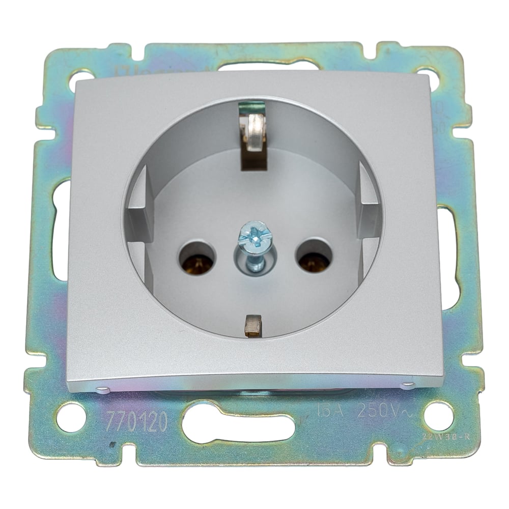 Изображение товара Розетка Legrand Valena с заземлением алюминий 16А 250В без шторок