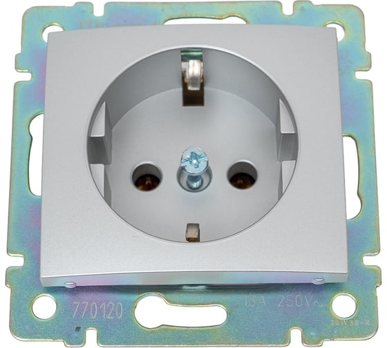 Изображение товара Розетка Legrand с заземлением Legrand Valena без шторок 16А 250В винтовые зажимы алюминий 694342
