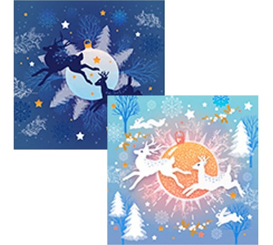 Изображение товара Подставка под горячее МУЛЬТИДОМ Волшебный олень размер 14x14 см, 2 дизайна МТ2-139