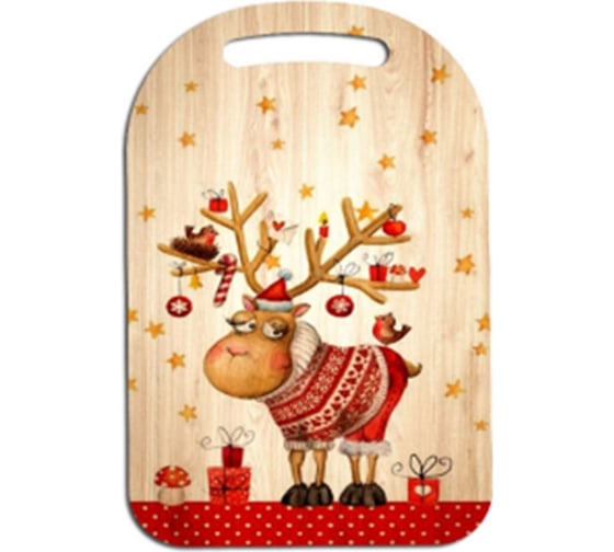 Изображение товара Разделочная доска МУЛЬТИДОМ Новогодняя шутка размер 29x18.5 см МБ2-153