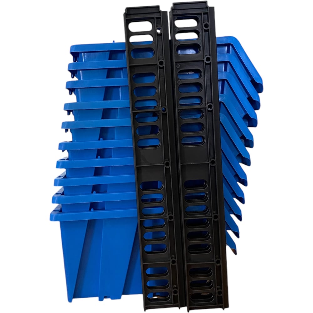 Изображение товара Набор лотков для метизов ACCURATE, 225х155х120 мм, 6 шт, синий, с планкой 3 шт ЛМ-2-225-6