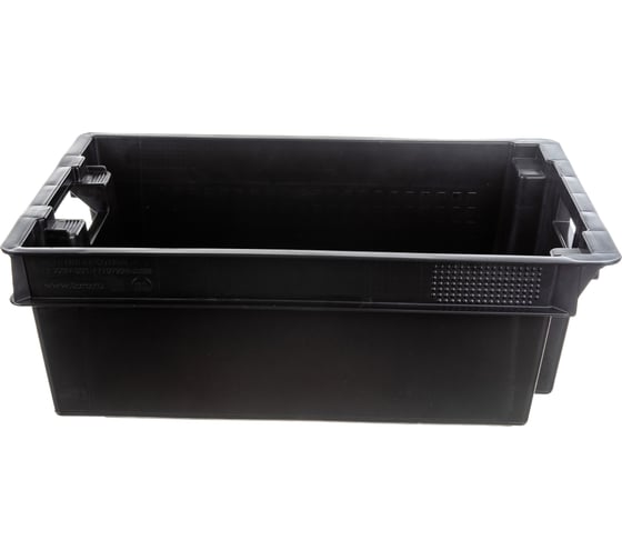 Изображение товара Мясной ящик Тара.ру п/э, сплошной, 600x400x200 мм, цв. черный 00990