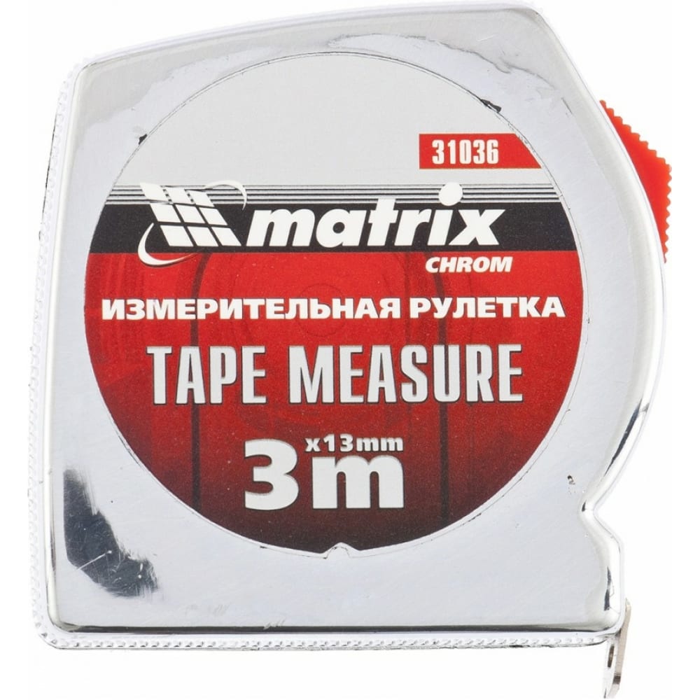 Рулетка MATRIX рулетка matrix rubber 31003 3 м 16 мм