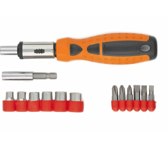 Изображение товара Реверсивная отвертка с битами и головками 15 шт SPARTA  в пласт.боксе// 115565