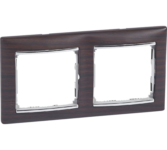 Изображение товара Рамка Legrand 2 пост Legrand Valena тёмное дерево/серебряный штрих 696731