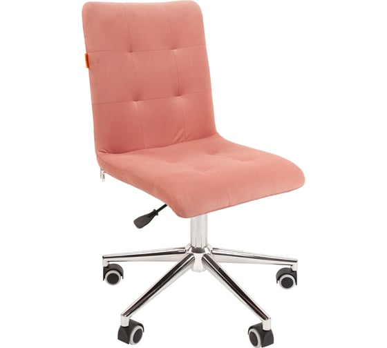 Изображение товара Компьютерное кресло CHAIRMAN 030, без подлокотников, хром, ткань, розовый 00-07105062