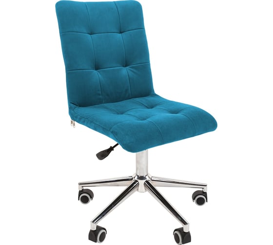 Изображение товара Компьютерное кресло CHAIRMAN 030, без подлокотников, хром, ткань, бирюзовый 00-07105063