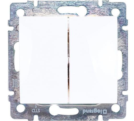 Изображение товара Выключатель Legrand двухклавишный Legrand Valena 10А 250В схема 5 безвинтовые зажимы белый 694265