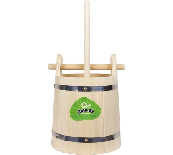 Изображение товара Кадка с гнетом Банная линия 10 л, липа 12-471