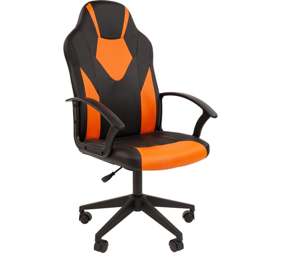 Изображение товара Компьютерное кресло CHAIRMAN ст-17 гейм, экокожа, черный, оранжевый 00-07104025