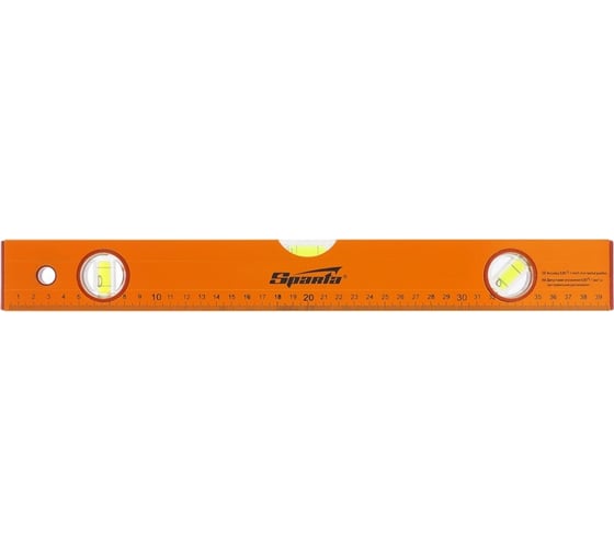 Изображение товара Алюминиевый уровень SPARTA,400 мм,3 глазка, желтый, линейка// 330205