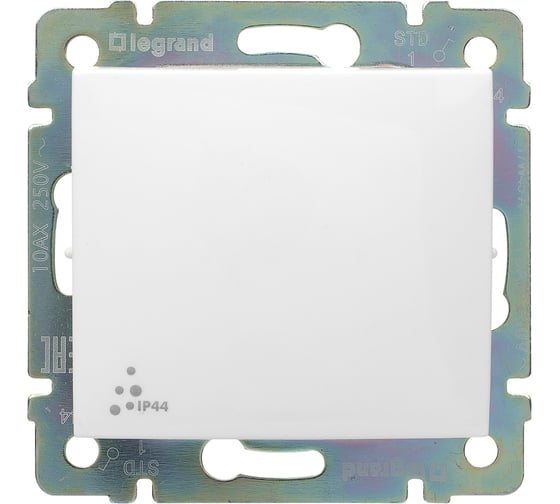 Изображение товара Переключатель Legrand одноклавишный IP44 Legrand Valena 10А 250В схема 6 безвинтовые зажимы белый 774206