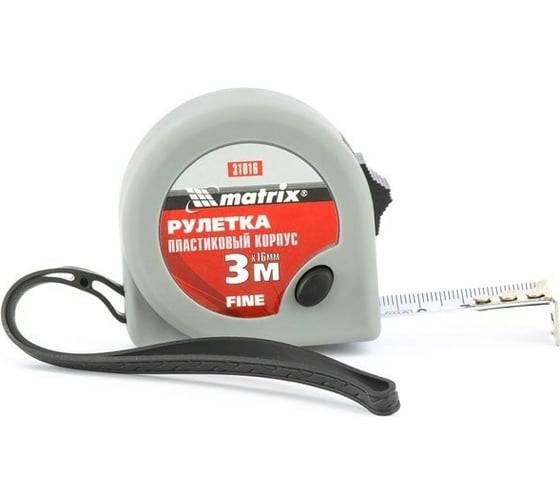 Изображение товара Рулетка MATRIX Fine, 3 м х 16 мм, пластиковый корпус// 31016