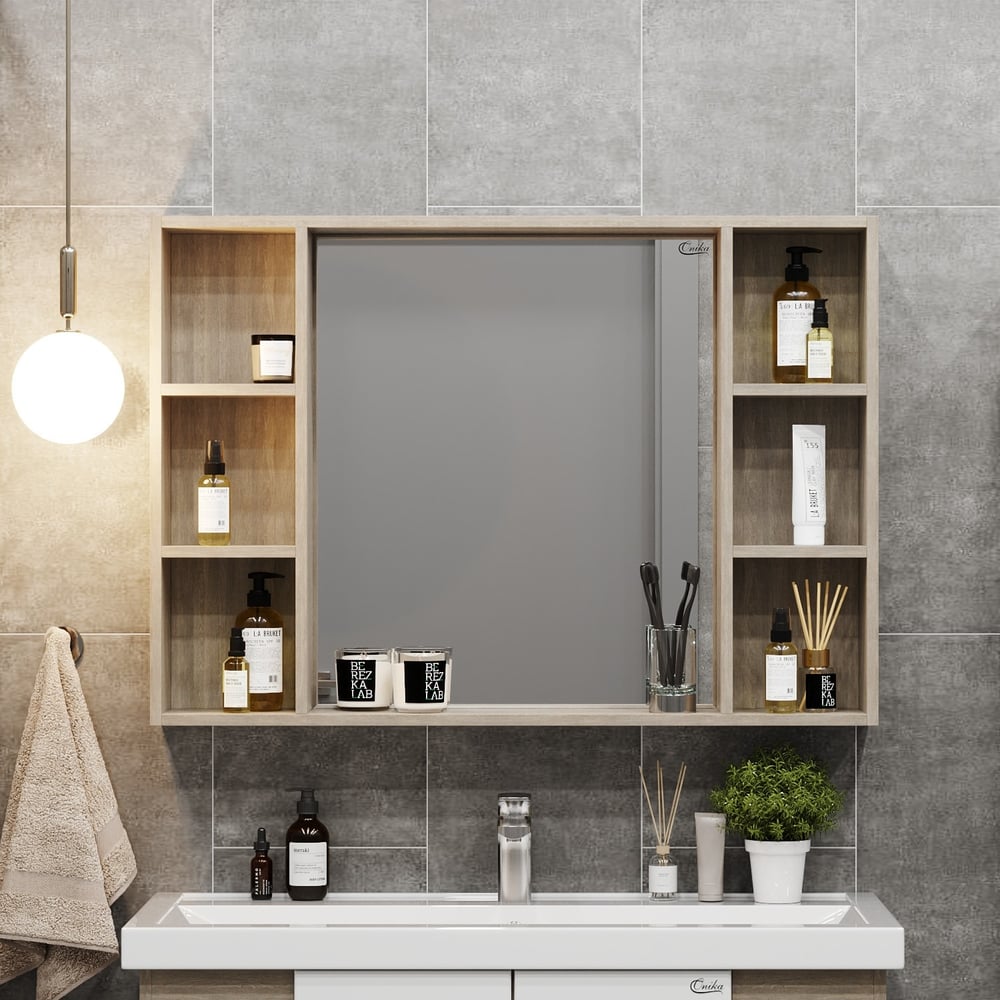 Изображение товара Зеркальный шкаф Onika Тимбер 100 дуб сонома универсальный