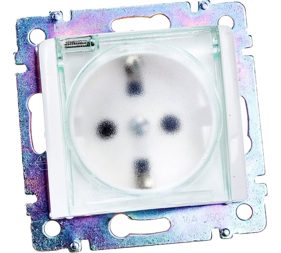 Изображение товара Розетка Legrand с заземлением IP44 Legrand Valena со шторками с защитной крышкой 16А 250В винтовые зажимы белый 774220