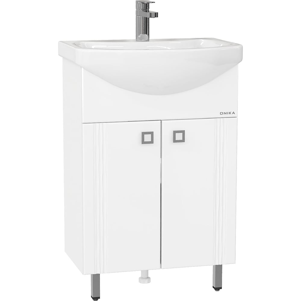 Изображение товара Тумба с раковиной Onika ЛИГА 55.11 белая современная с глянцем