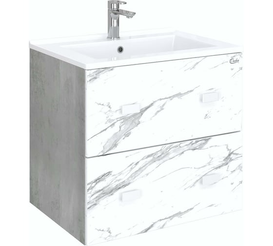 Изображение товара Подвесная тумба с раковиной Onika Марбл 65 мрамор/камень бетонный 106548