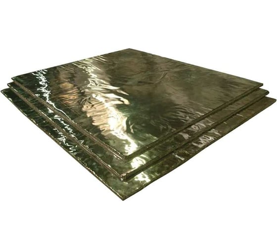 Изображение товара Базальтовый картон с фольгой BASFIBER 1000x600x8 мм, 3 шт., 1.8 м2, огнеупорный, 700C БИМ 8 2П-Ф
