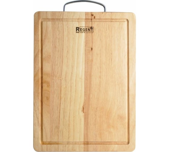 Изображение товара Прямоугольная разделочная доска Regent Inox Bosco с металлической ручкой 32x24x1.5 см 93-BO-2-09