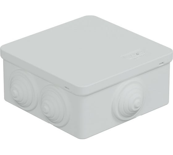 Изображение товара Распределительная коробка Экопласт JBS101 о/п 100x100x55, 6 выходов, IP55 цвет белый 44037W-1