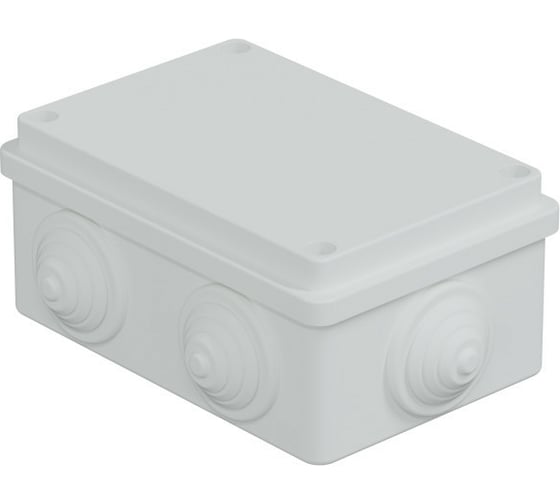 Изображение товара Распределительная коробка Экопласт JBS120 о/п 120x80x50, 6 выходов, IP55 цвет белый 44008W-1
