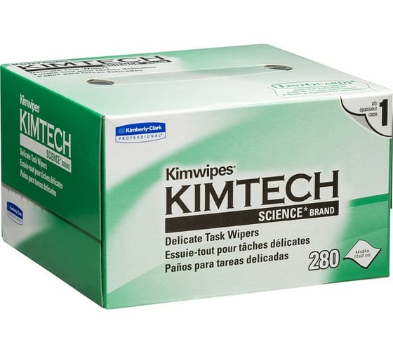 Изображение товара Безворсовые салфетки Retic Kimtech Kimwipes Science 280 шт., размер 11x21 см WIPE-KC-01